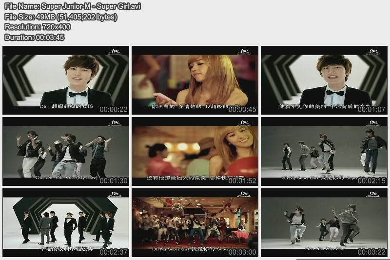 Super Junior M - Super Girl ft SNSD Jessica [AVI/49MB] - MU Link Update / HD [TS/114MB]