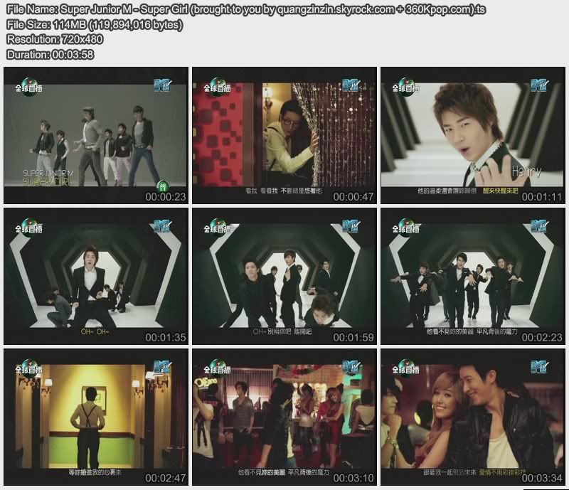 Super Junior M - Super Girl ft SNSD Jessica [AVI/49MB] - MU Link Update / HD [TS/114MB]