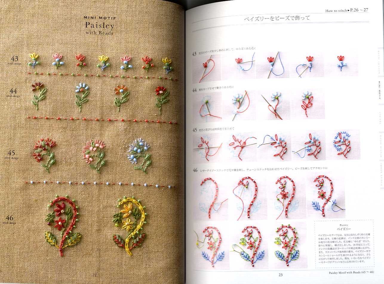 Bead Embroidery Stitch Samplers Motif & Pattern 123 Japanese Craft