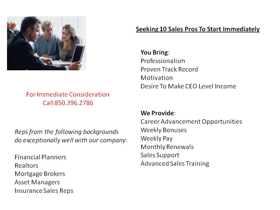 Sales Pros Wanted