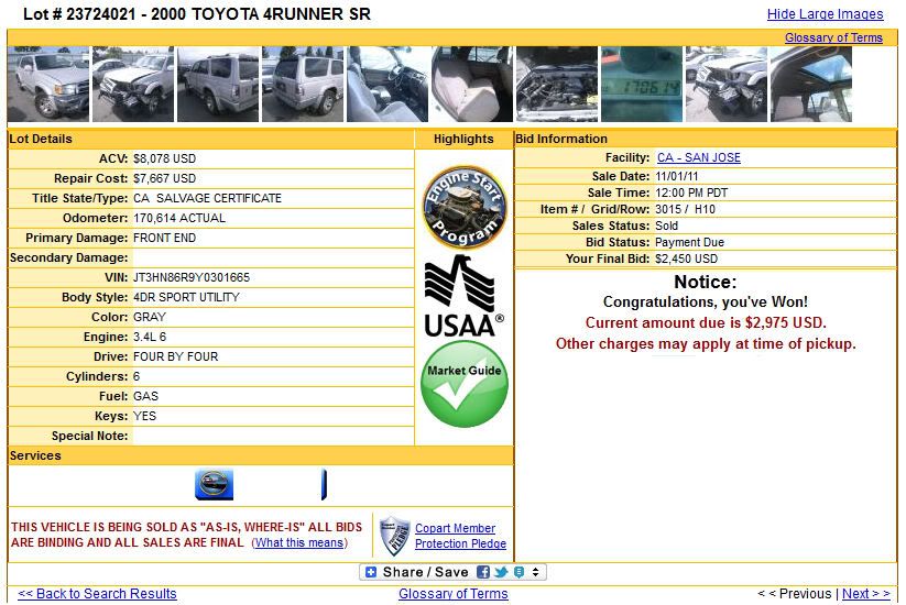 Car Auctions Page 2 Toyota 4runner Forum Largest