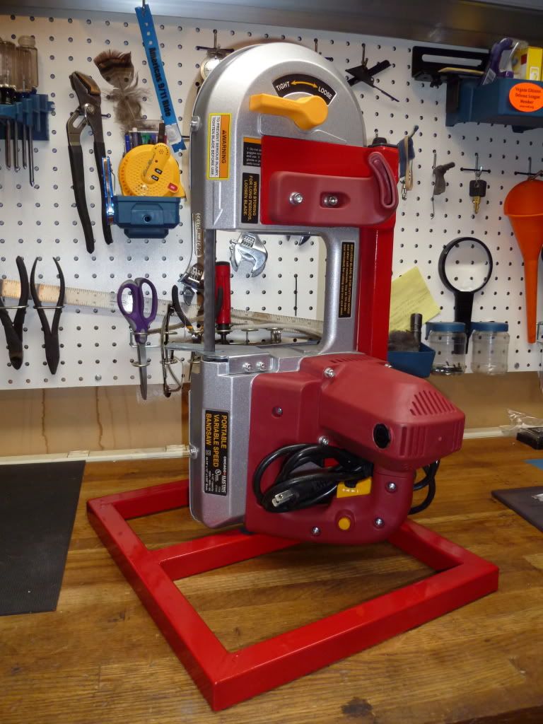 band saw to convert it into a vertical band saw