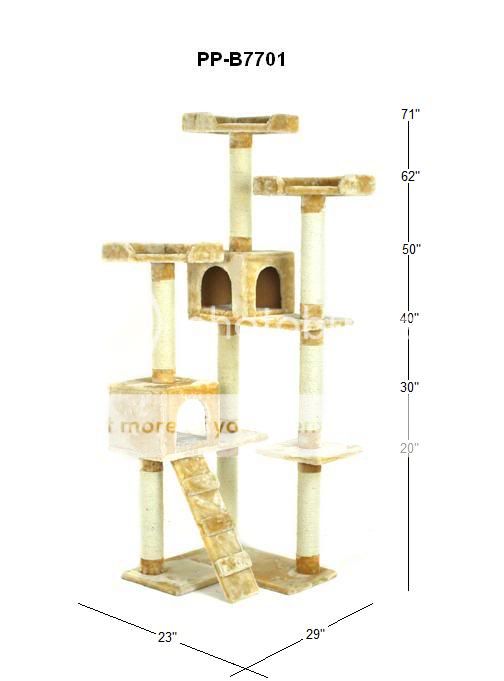 71 Cat Tree Condo Furniture Scratch Post Pet House