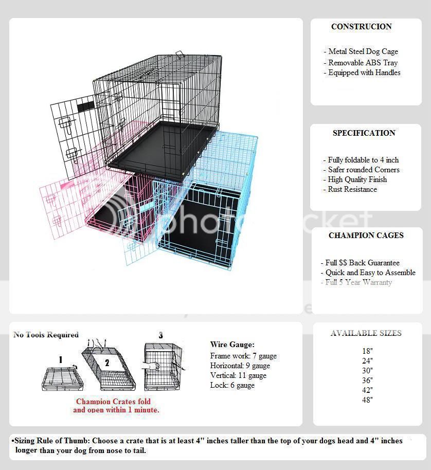 NEW CHAMPION LINE FOLDING DOG CAGE CRATE KENNEL  