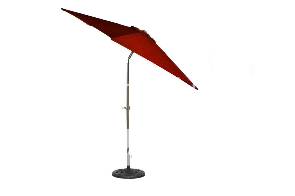 RED 9 FOOT ALUMINUM UMBRELLA w/CRANK AND TILT