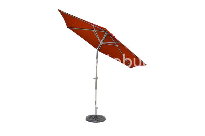 RED 9 FOOT ALUMINUM UMBRELLA w/CRANK AND TILT