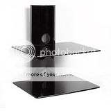 SHELF GLASS COMPONENT DVD WALL MOUNT CABLE BOX LCD  